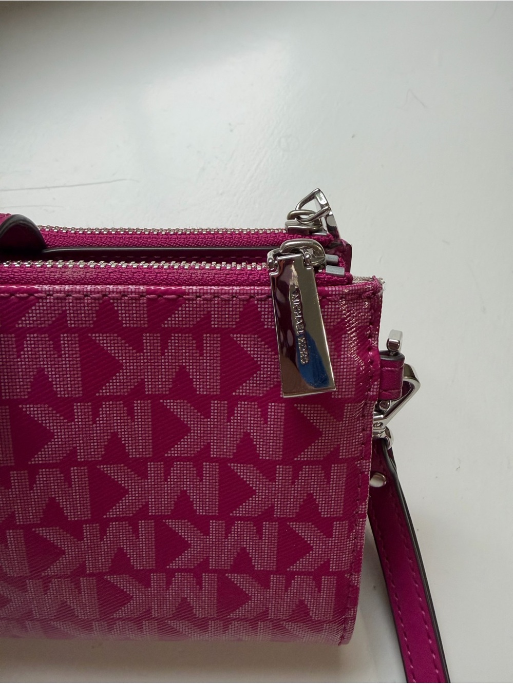 Michael Kors Fuchsia MK Pattern Wristlet - Picture 5 of 9